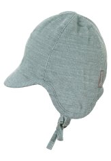 Sterntaler Čiapka so šiltom zaväzovacia s ochrannou na ušká dark turquoise chlapec vel.41 cm- 4-5 m