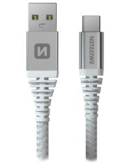 Swissten dátový kábel kevlar usb/usb-c 1,5 m biely