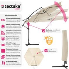 tectake Slnečník s bočnou nohou 350 cm, s obalom