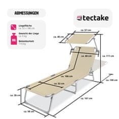 tectake Plážové ležadlo štvorpolohové