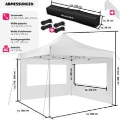 tectake Skladací altánok Olivia 3 x 3 m s 2 bočnicami