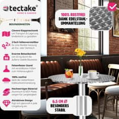 tectake Hliníkový bistro stôl Ø60cm skladací výškovo nastaviteľný