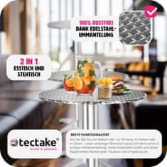 tectake Hliníkový bistro stôl Ø60cm skladací výškovo nastaviteľný