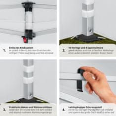 tectake Skladací altánok Viola 3 x 6 m so 4 bočnicami