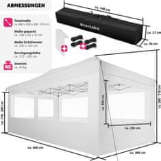 tectake Skladací altánok Viola 3 x 6 m so 4 bočnicami