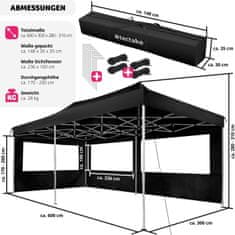 tectake Skladací altánok Viola 3 x 6 m s 2 bočnicami