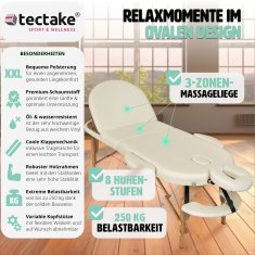 tectake Skladacie masážne lehátko Sawsan 3 zóny, 5cm