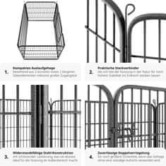 tectake Ohrádka pre psíkov a šteňatá železná obdĺžniková