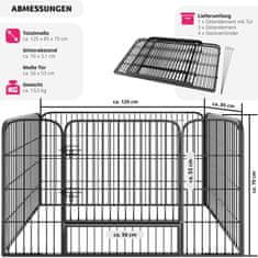 tectake Ohrádka pre psíkov a šteňatá železná obdĺžniková