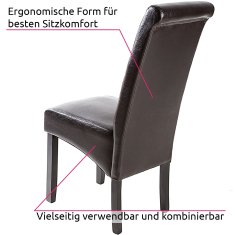 tectake Jedálenská stolička ergonomická, masívne drevo