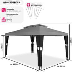 tectake Záhradný altánok Mona 3 x 4 m