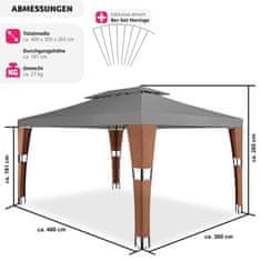 tectake Záhradný altánok Mona 3 x 4 m