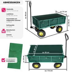 tectake Záhradný prepravný vozík 350 kg