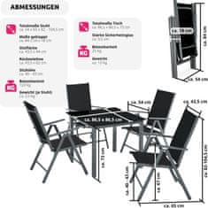tectake Záhradný hliníkový nábytok 4+1