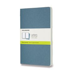 Moleskine Zošity Cahier L, čistý, 3 ks, tm. tyrkysové