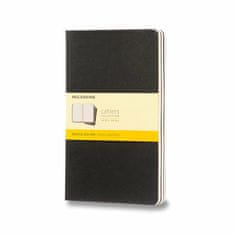 Moleskine Zošity Cahier - tvrdé dosky L, štvorčekový, 3 ks, čierne