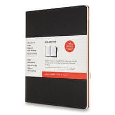 Moleskine Zošity Subject Cahier XL, čistý, 2 ks, čierna/vínová