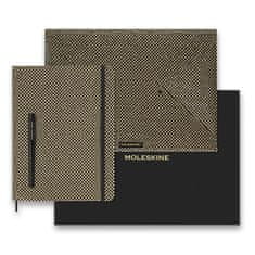 Moleskine Súprava UNI Holiday Shine Gold - diár, plniace pero XL, linajkový, darčeková sada