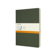 Moleskine Zošity Cahier XL, linajkový, 3 ks, tm. zelené