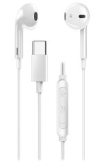 Genius HS-M365 biely, Headset, drôtový, do uší, mikrofón, ovládanie hlasitosti, USB-C, biely