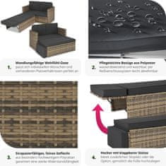 tectake Záhradný ratanový nábytok Korfu