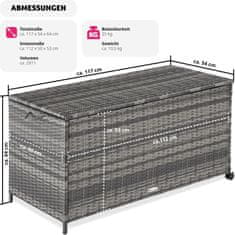 tectake Úložný box s hliníkovým rámom 297l, 117x54x64cm