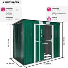tectake Záhradný domček strecha pultová 213 x 130 x 173 cm