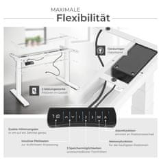 tectake Rám stola elektr. výškovo nastaviteľný s funkciou pamäte extra široký 110-190x68x58-123cm