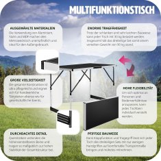 tectake 3 tapetovacie skladacie stoly