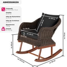tectake Ratanové hojdacie kreslo Rovigo 150 kg