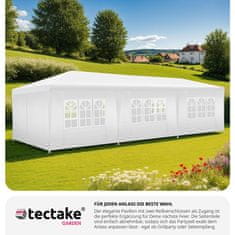 tectake Skladací pavilón Elasa 9x3m s 8 bočnými stenami