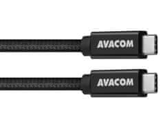 AVACOM dátový a nabíjací kábel USB Type-C - USB Type-C, 100cm, 100W E-Mark, čierny