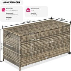 tectake Úložný box s hliníkovým rámom 297l, 117x54x64cm