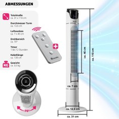 tectake Ventilátor s vežou 110 cm