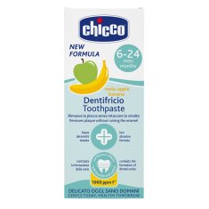 CHICCO Pasta zubná Jablko-banán s fluórom 50ml, 6-24m