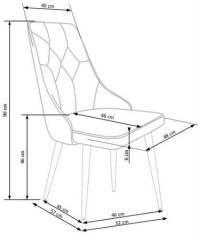 Halmar Moderní jídelní židle K365 černá (1p=2szt)