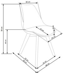 Halmar Moderní jídelní židle K245 bezbarvá / bílá (1p=2szt)