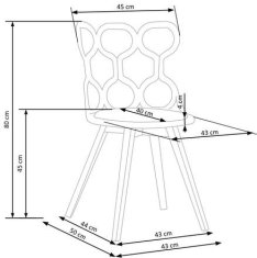 Halmar Moderní jídelní židle K308 bílá / šedá (1p=2szt)