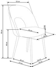 Halmar Moderní jídelní židle K384 tmavě zelená / černá (1p=4szt)