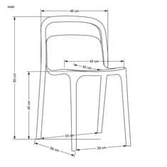 Halmar Moderní jídelní židle K490 plastik černá(1p=4szt)