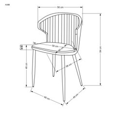 Halmar Moderní jídelní židle K496 tmavě béžová (1p=2szt)