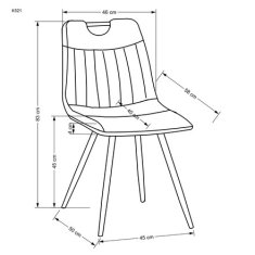 Halmar Moderní jídelní židle K521 hořčicová (1p=4szt)