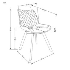 Halmar Moderní jídelní židle K520 nohy - černá, sedák - černá (1p=2szt)