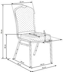 Halmar Moderní jídelní židle K66 bordó, rám zlatá (1p=1szt)
