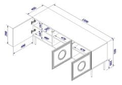 Halmar Televizní stolek PALAZZO 150 (3D) černá mat/ dub (2 Karton)