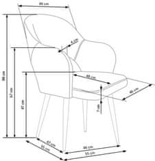 Halmar Moderní jídelní židle K364 šedá (1p=2szt)
