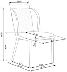 Halmar Moderní jídelní židle K399 šedá (1p=2szt)