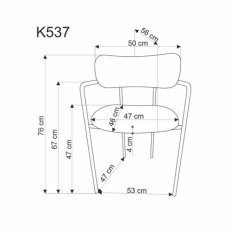 Halmar Moderní jídelní židle K537 šedá (1p=2szt)