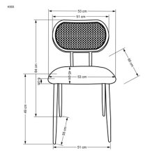 Halmar Moderní jídelní židle K503 šedá (1p=2szt)