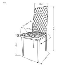 Halmar Moderní jídelní židle K501 židle černá (1p=4szt)